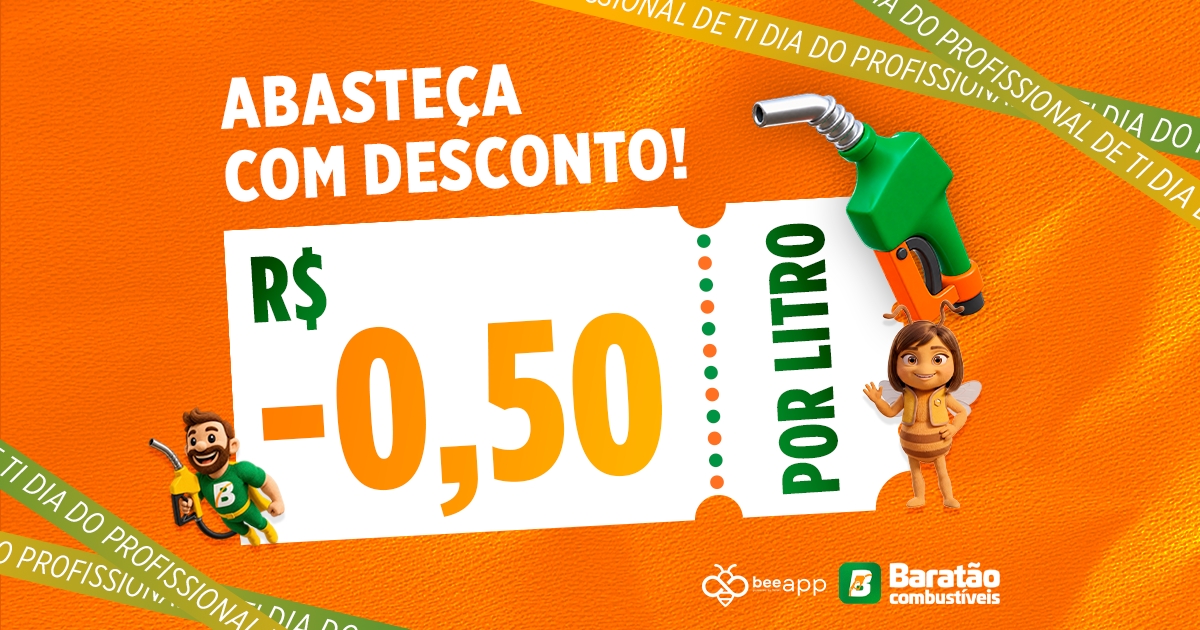 Dia do Profissional de TI: Abasteça com R$ 0,50 de desconto por litro de combustível!